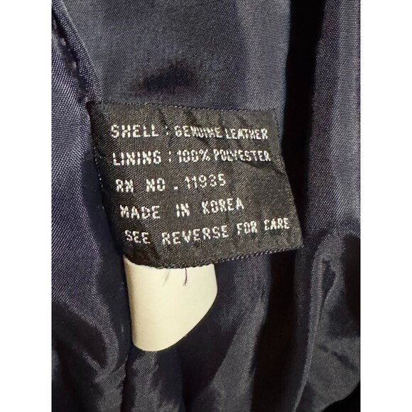 Vintage Jacqueline Ferrar Gray Button-Down 80s Leather Jacket - Size L - Picture 6 of 7